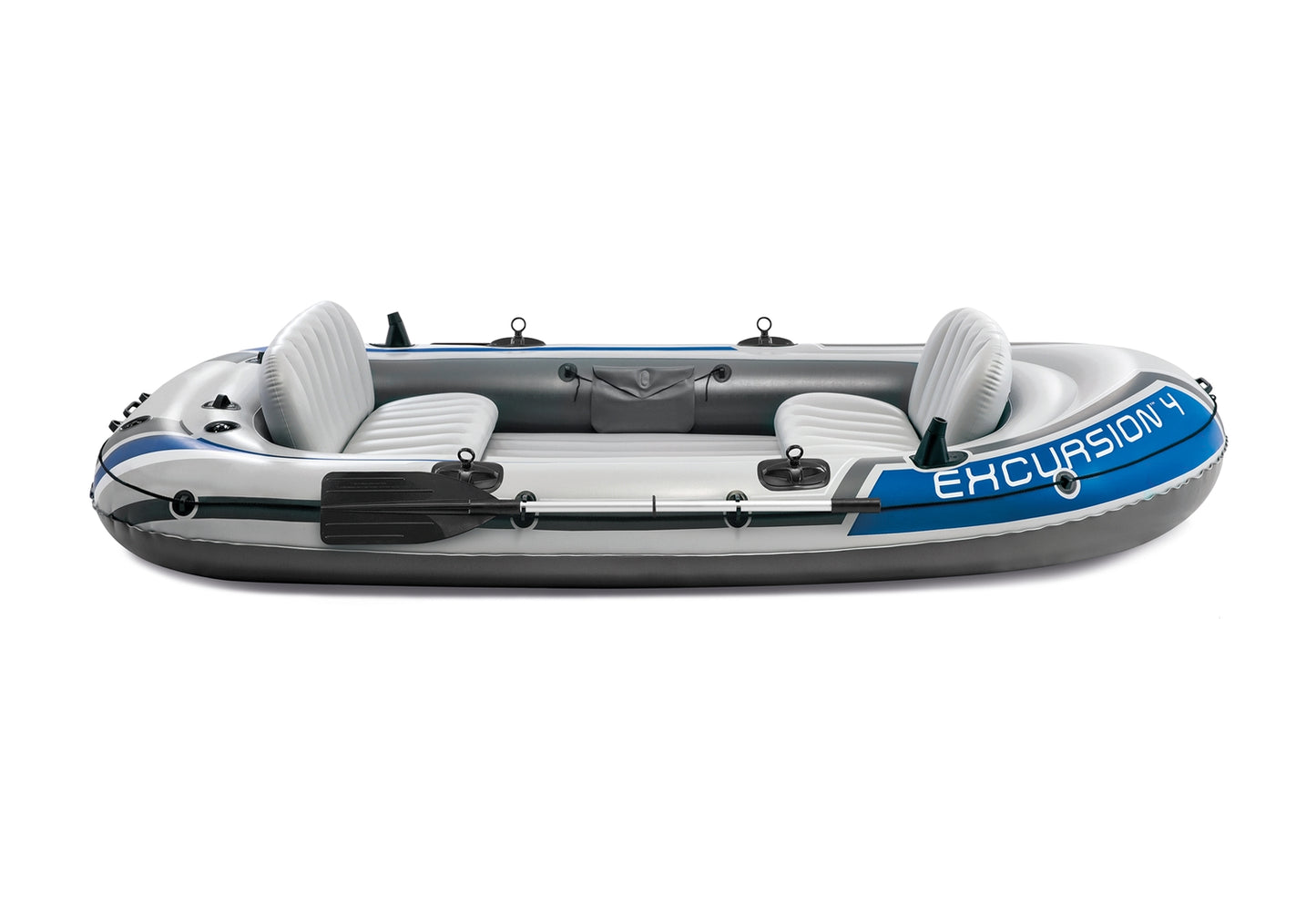 Excursion 4-person fishing pontoon with oars and pump