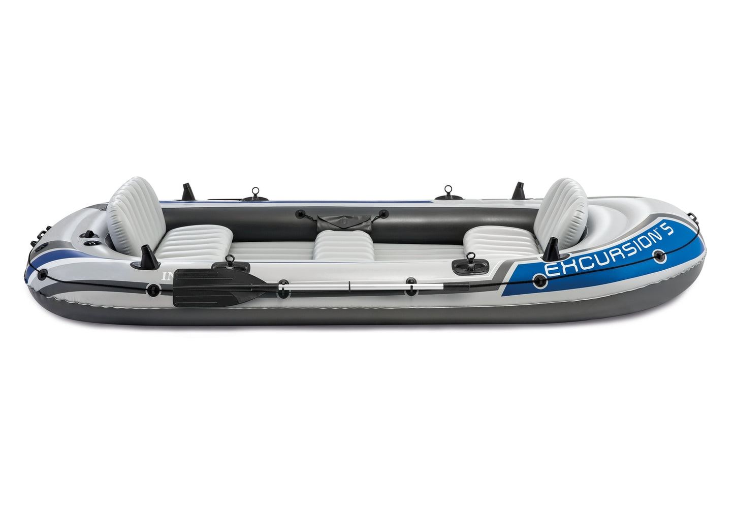 Excursion inflatable boat for 5 people + oars + pump, Intex 68325