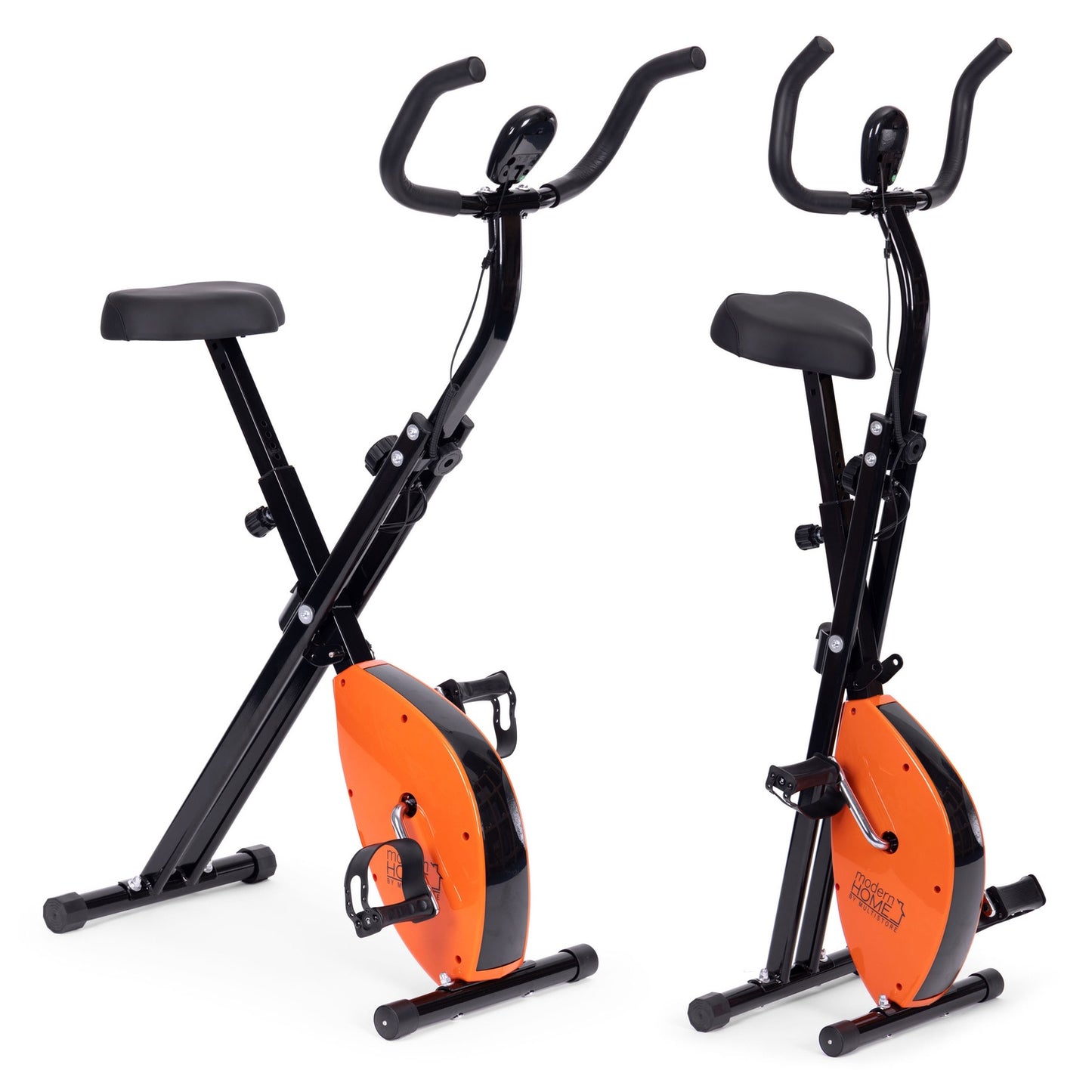 Exercise bike stationary bike fitness mechanical counter computer smooth adjustment - orange ModernHome