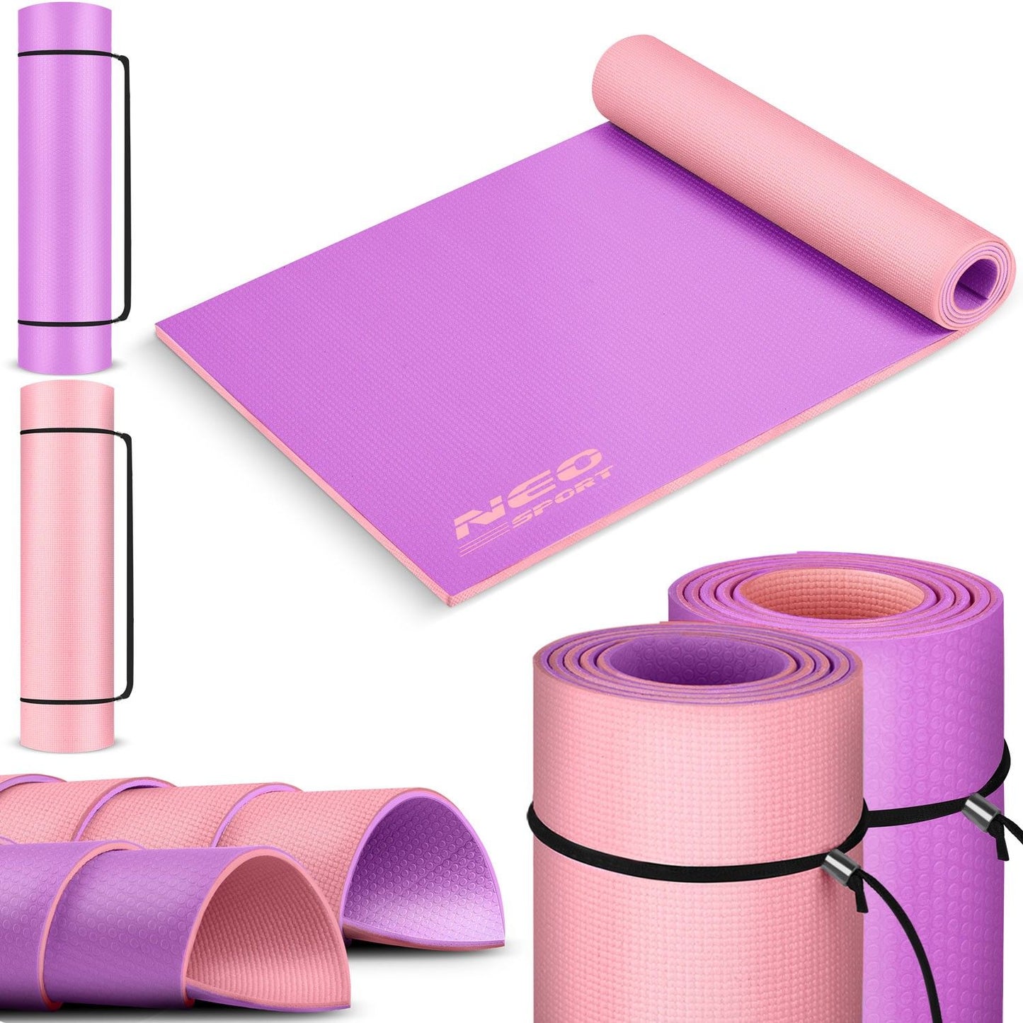 Exercise mat 173 x 61 x 0.6 cm Neo-Sport - 19203 purple-pink