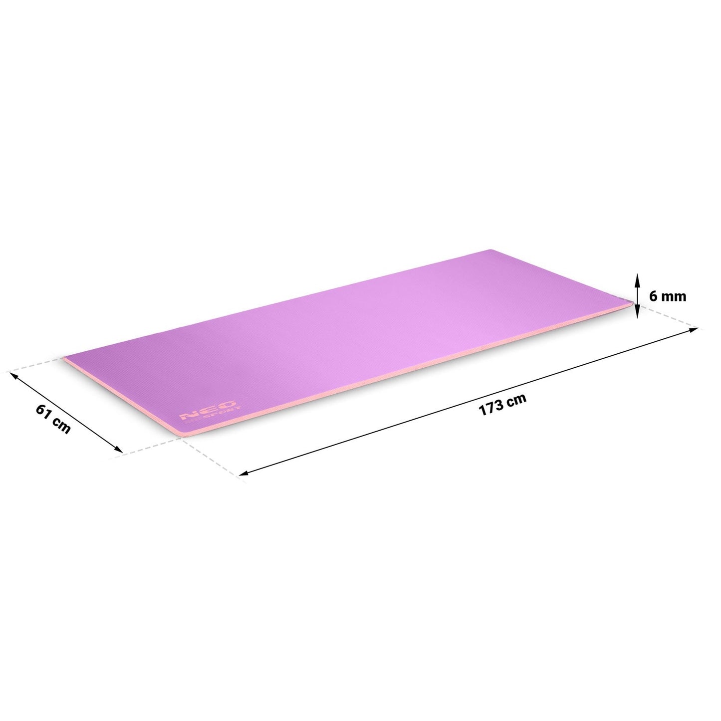 Exercise mat 173 x 61 x 0.6 cm Neo-Sport - 19203 purple-pink