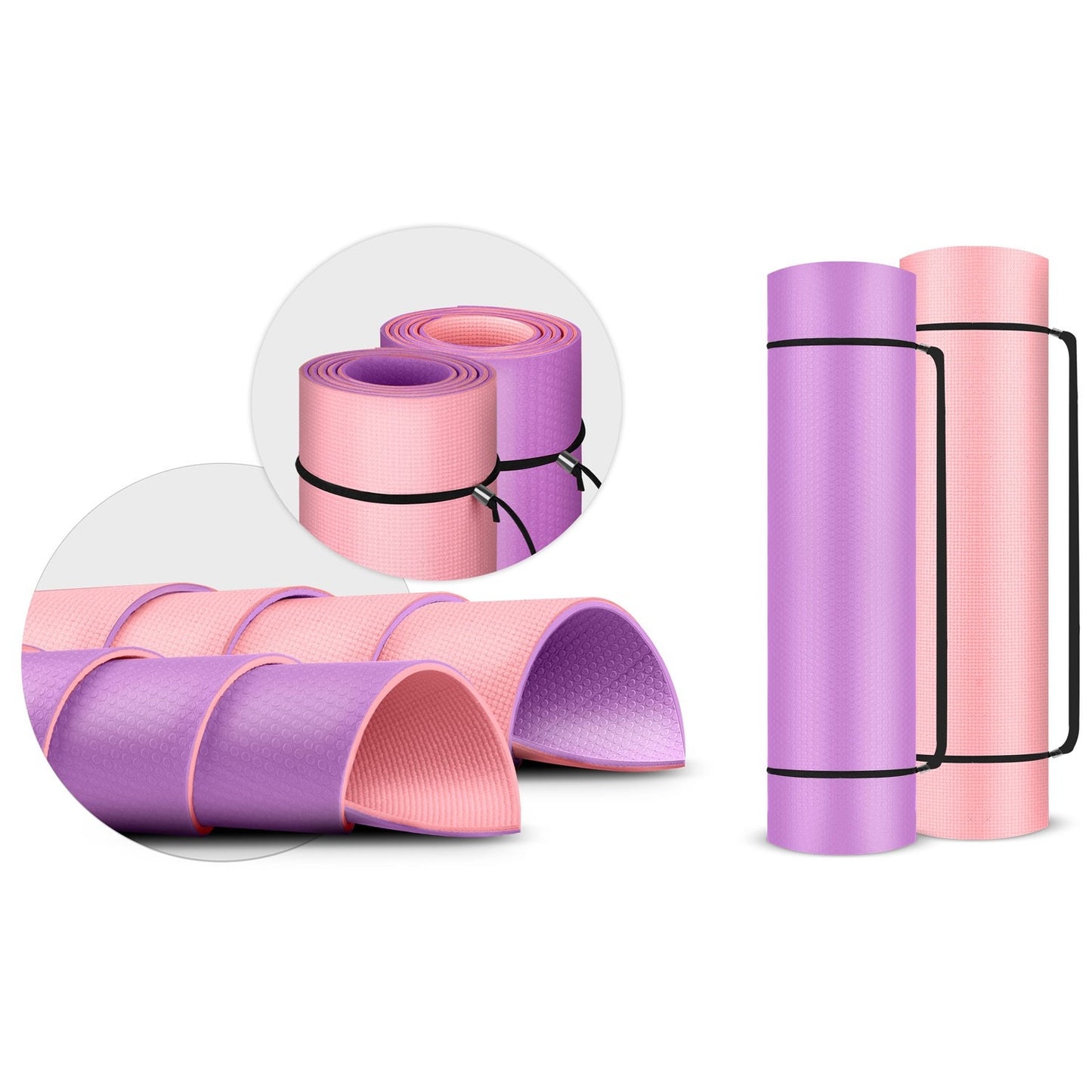 Exercise mat 173 x 61 x 0.6 cm Neo-Sport - 19203 purple-pink