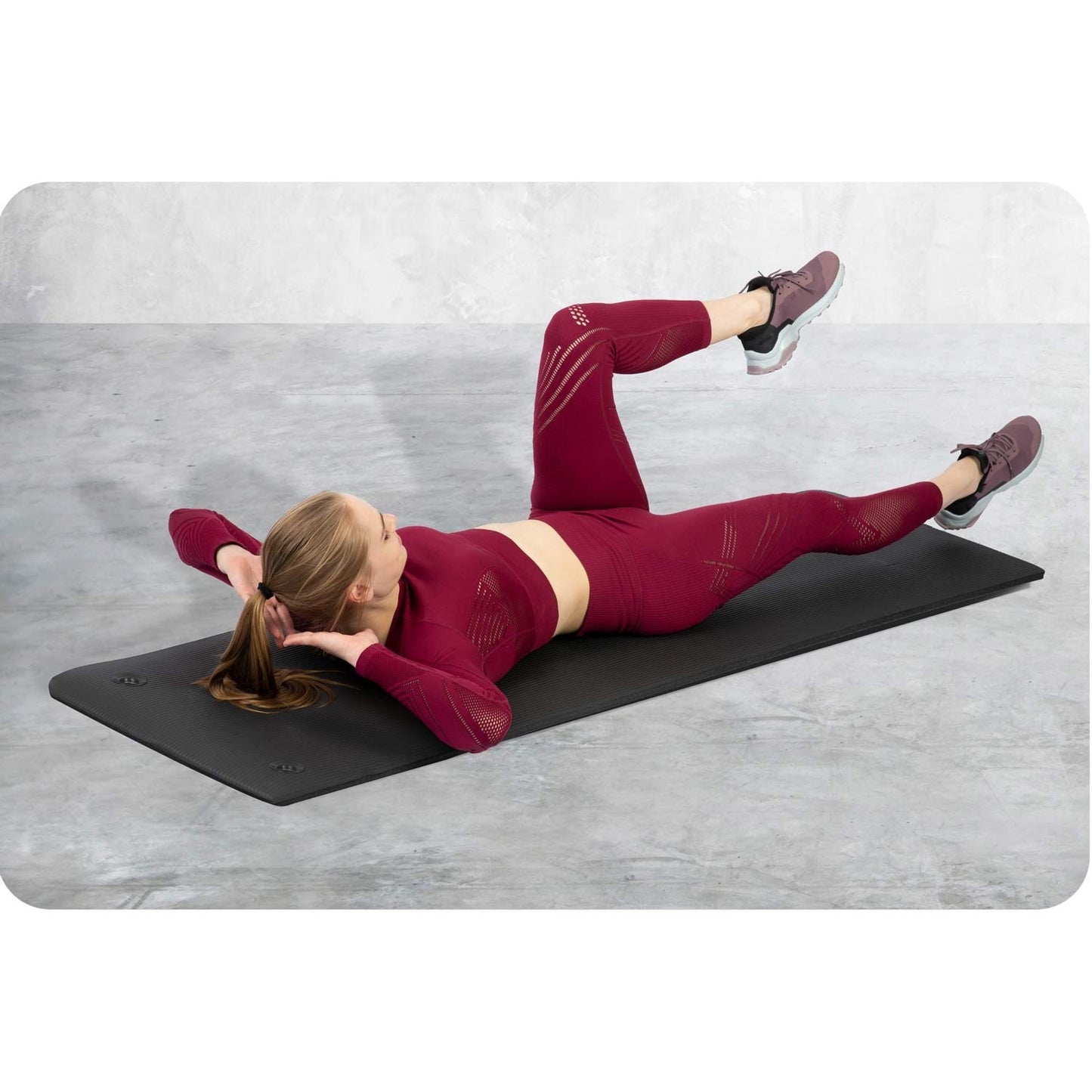 Exercise mat with holes, thick 183 x 60 cm Neo-Sport - 192000 black