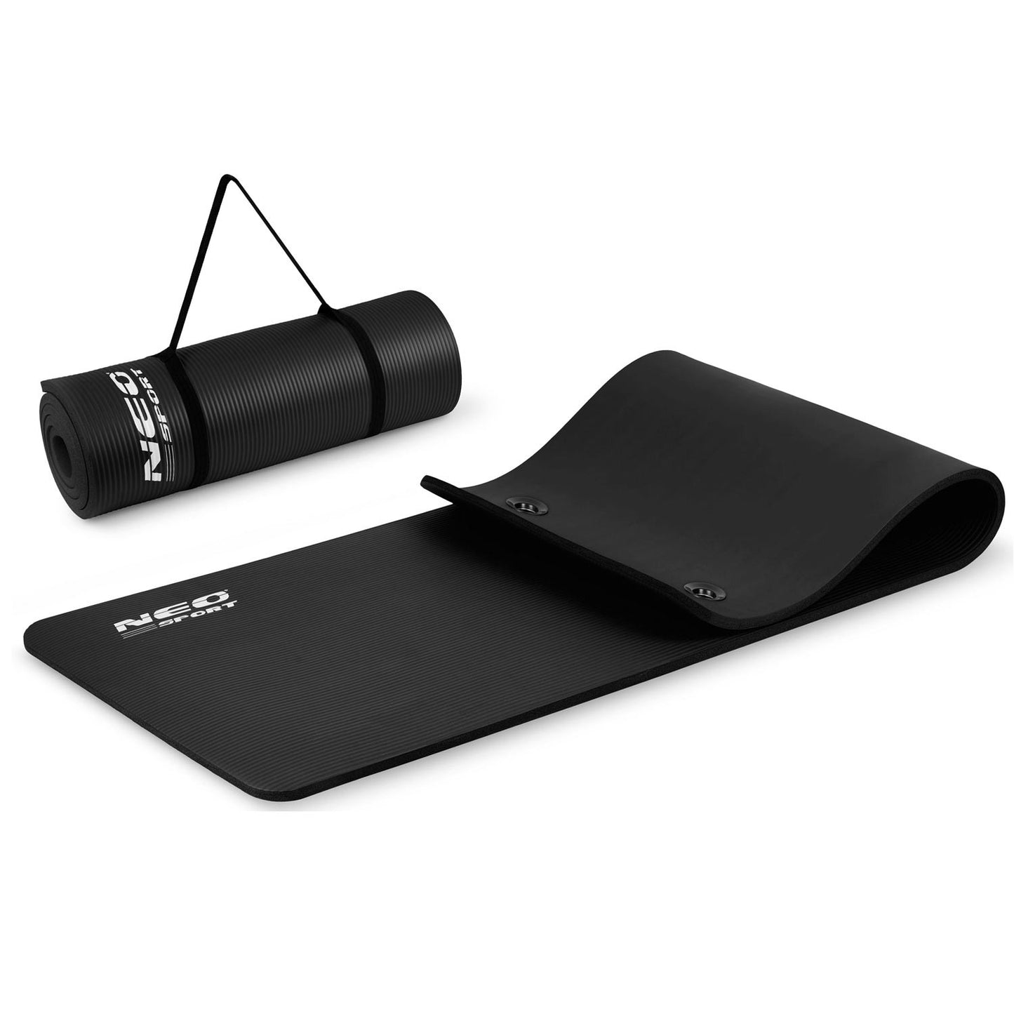 Exercise mat with holes, thick 183 x 60 cm Neo-Sport - 192000 black