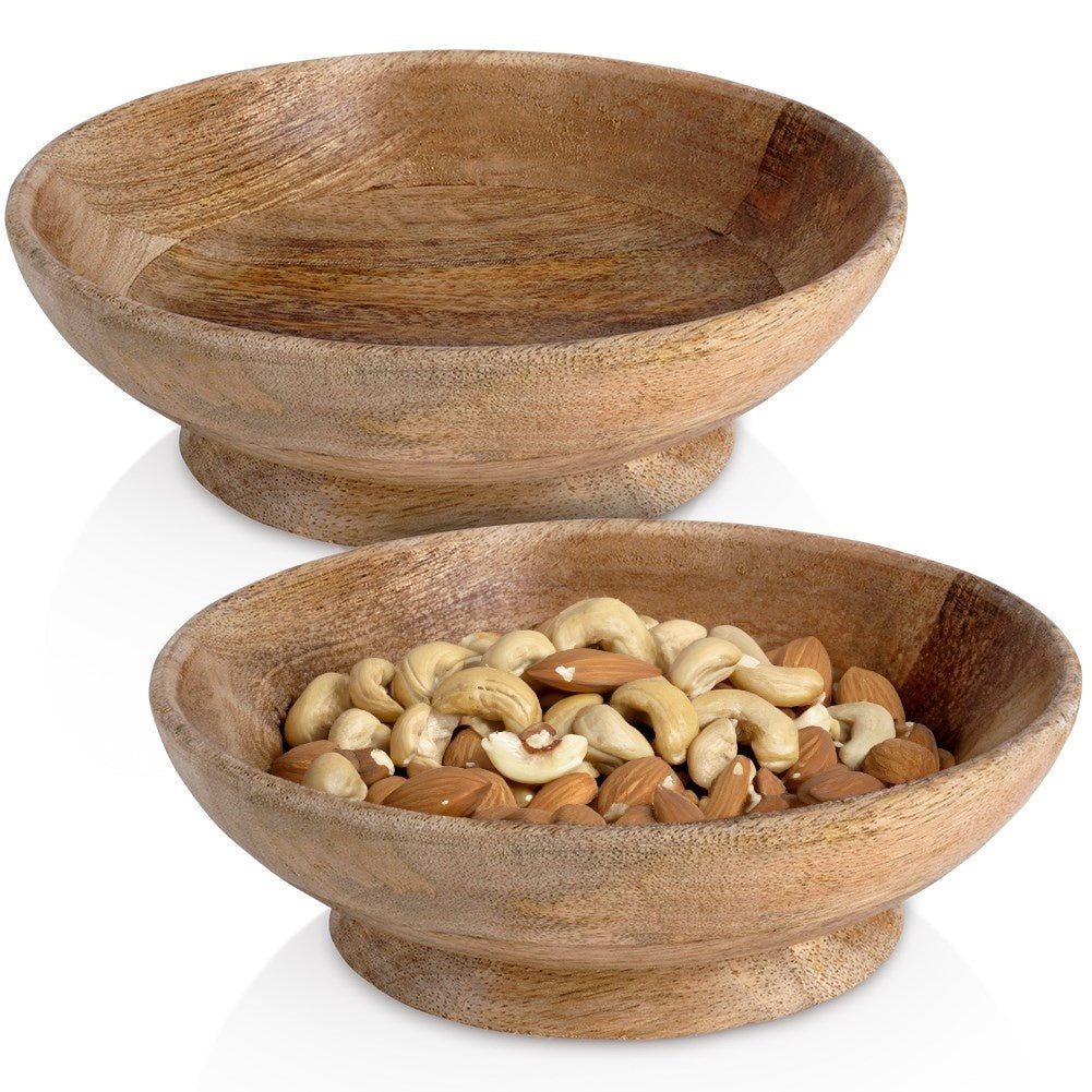 Exotic mango wood serving bowls with a unique design