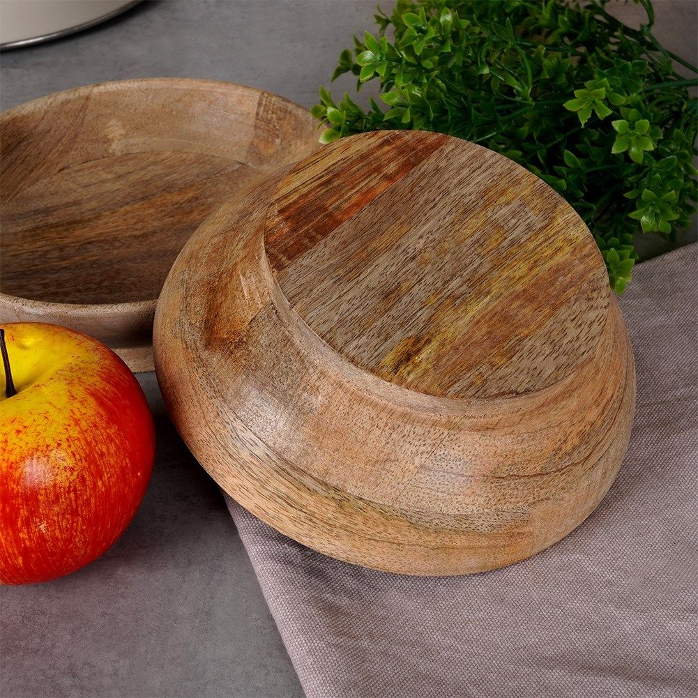 Exotic mango wood serving bowls with a unique design