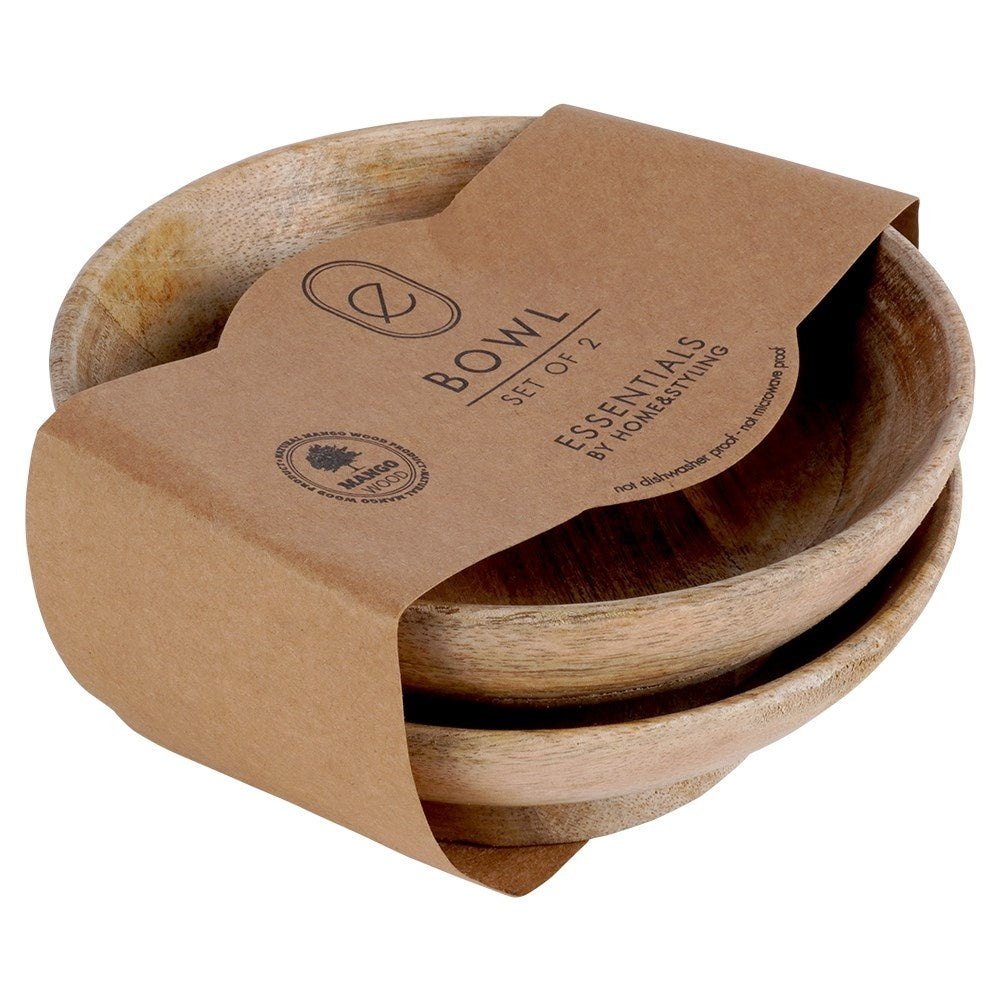Exotic mango wood serving bowls with a unique design