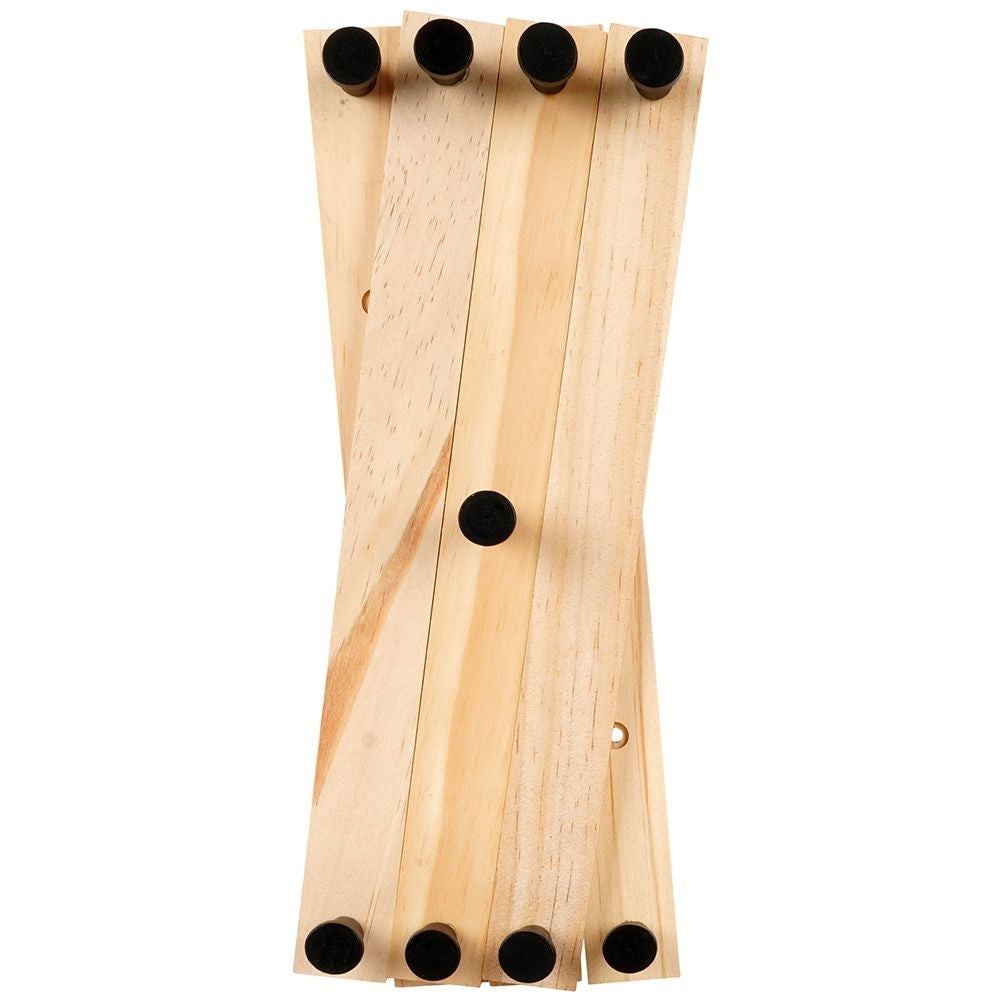 Expandable Clothes Hanger with 9 Black Wooden Hooks