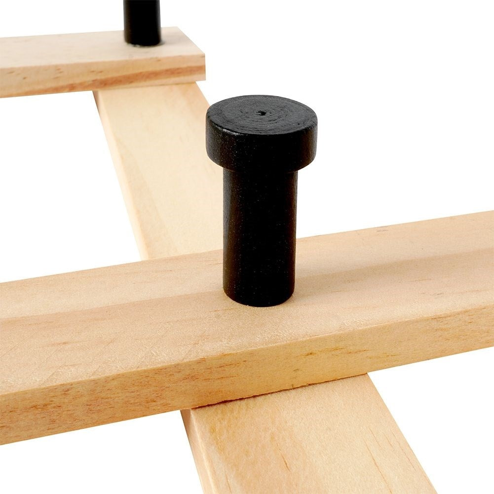 Expandable Clothes Hanger with 9 Black Wooden Hooks