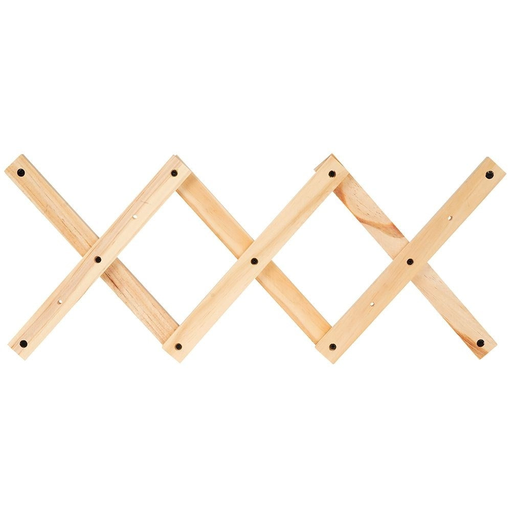 Expandable Clothes Hanger with 9 Black Wooden Hooks