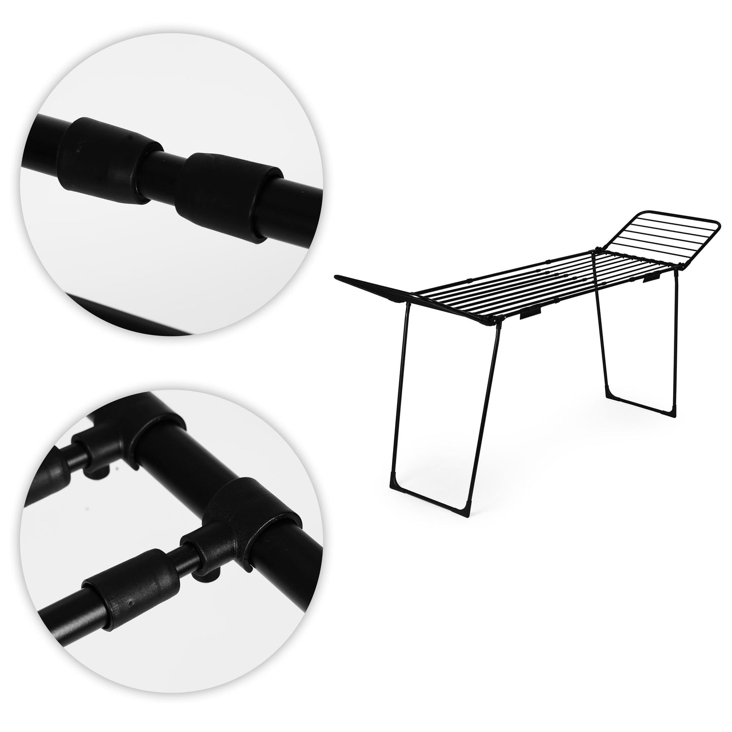 Extendable Clothes Drying Rack, 27m, Foldable, Black