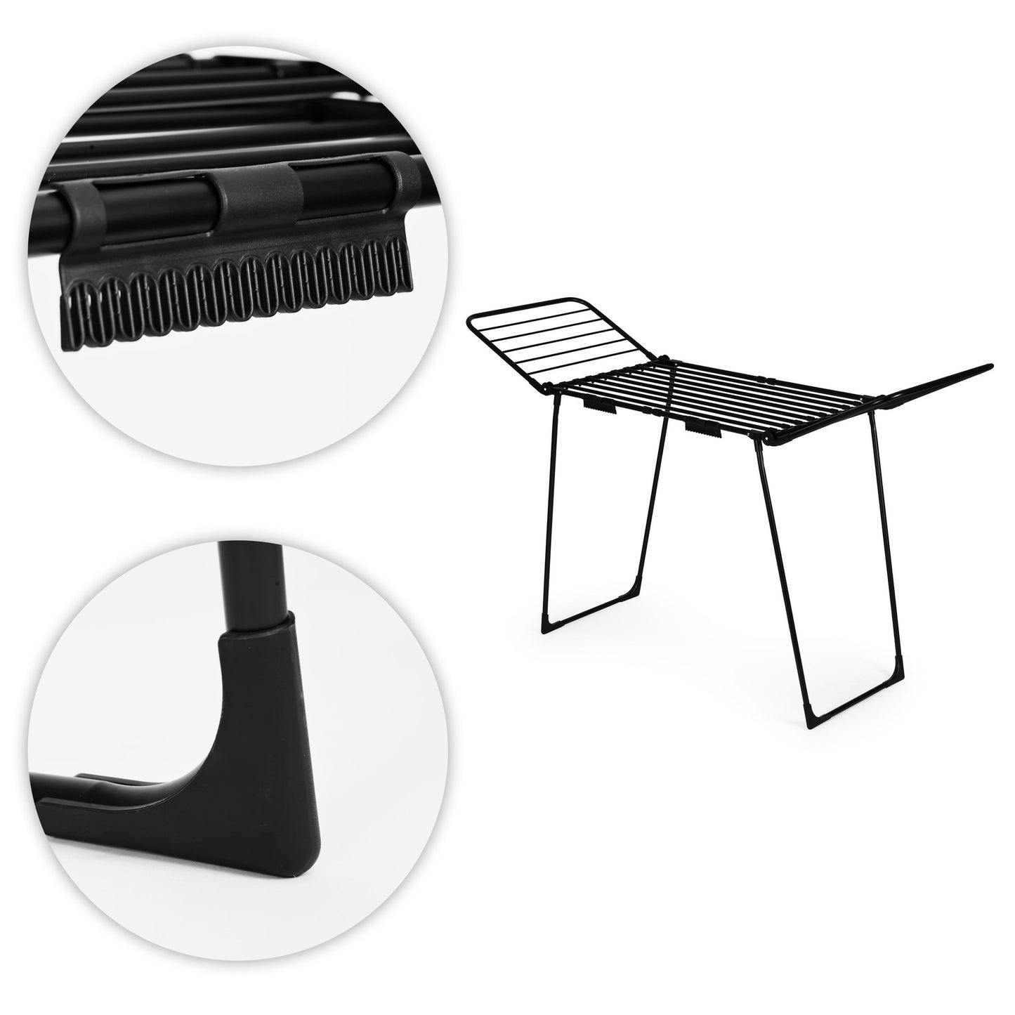 Extendable Clothes Drying Rack, 27m, Foldable, Black