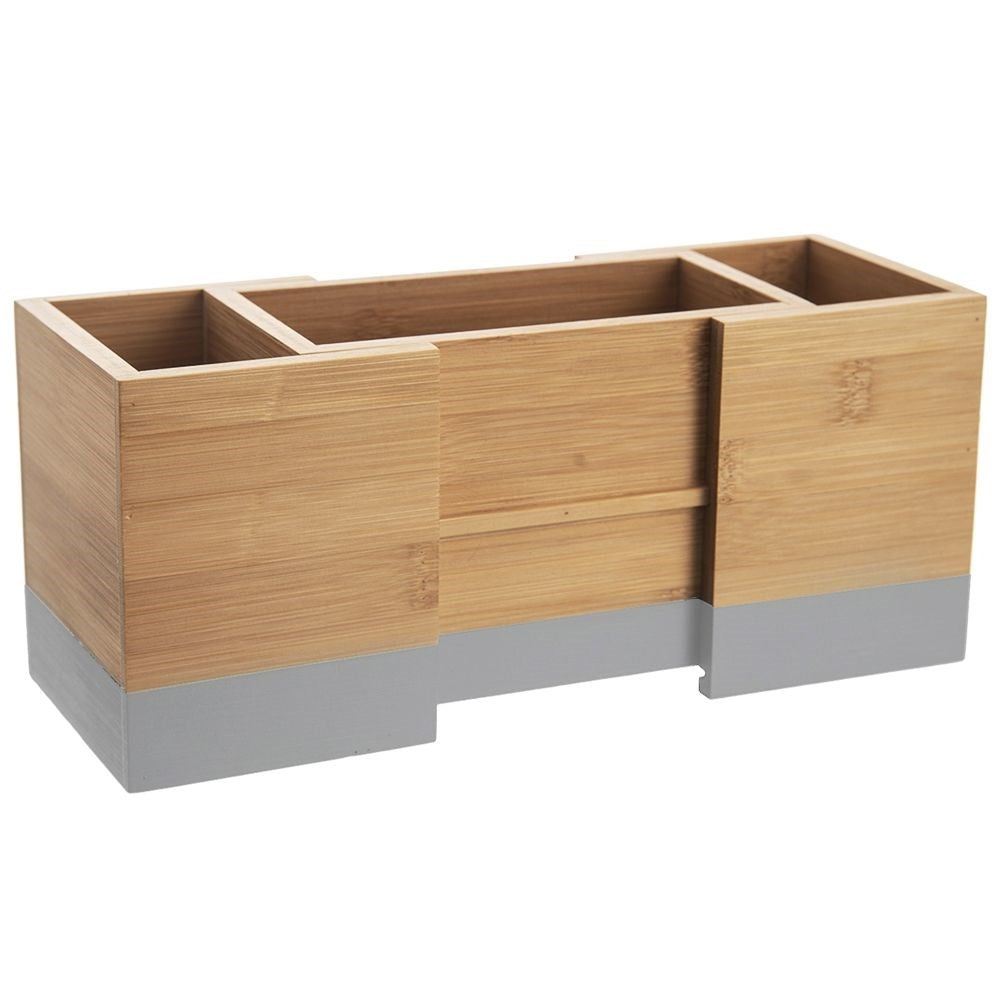 Extendable Cutlery and Kitchen Utensil Rack in Bamboo