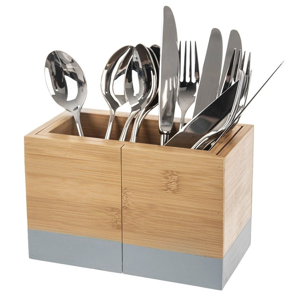 Extendable Cutlery and Kitchen Utensil Rack in Bamboo