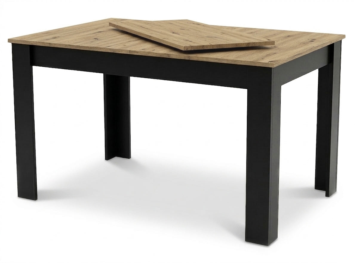 Extendable Dining Table 120–160 cm, Artisan Oak Finish