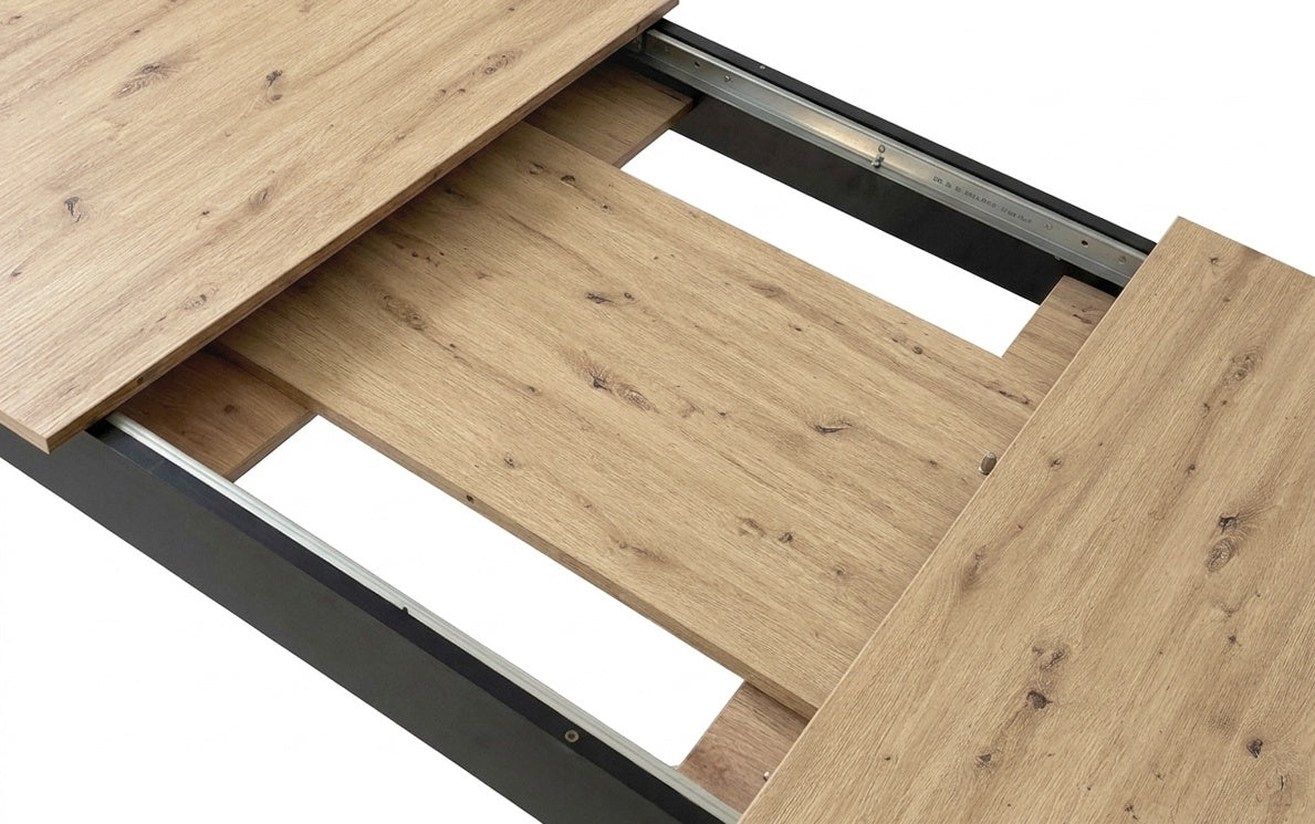 Extendable Dining Table 120–160 cm, Artisan Oak Finish