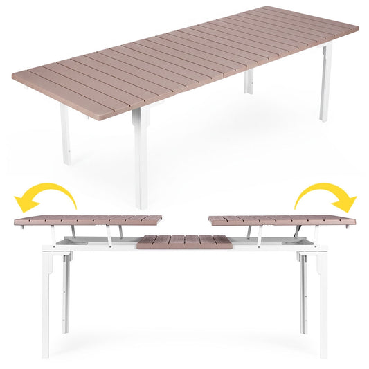 Extendable Garden Table for 12, 180–240 cm, Steel & HDPE