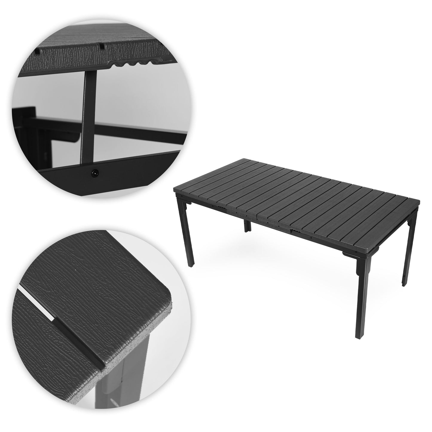 Extendable Garden Table for 12, 180–240 cm, Steel & HDPE
