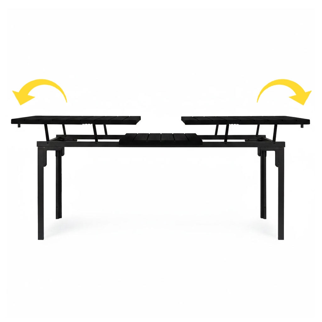 Extendable Garden Table for 12, 180–240 cm, Steel & HDPE