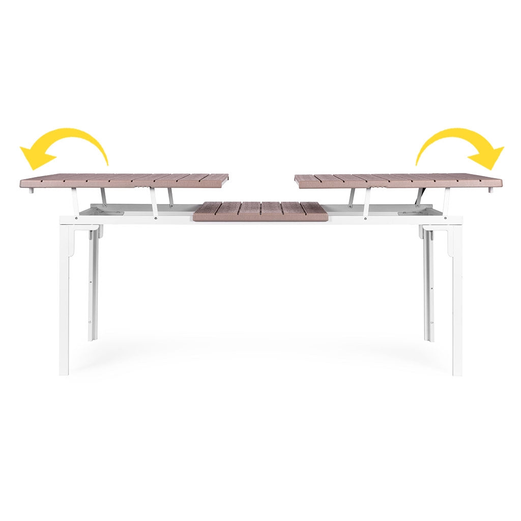 Extendable Garden Table for 12, 180–240 cm, Steel & HDPE