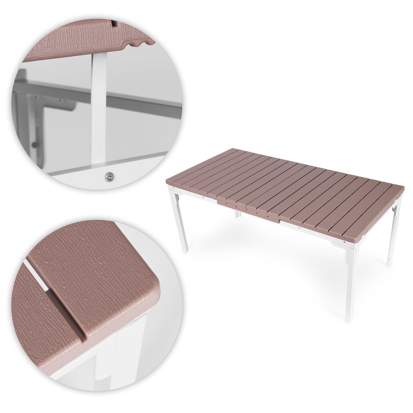 Extendable Garden Table for 12, 180–240 cm, Steel & HDPE