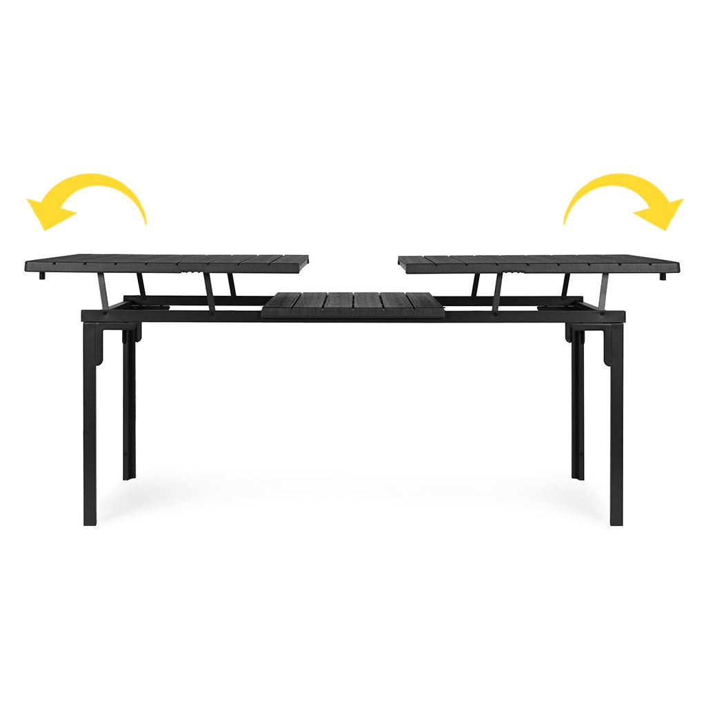 Extendable Garden Table for 12, 180–240 cm, Steel & HDPE