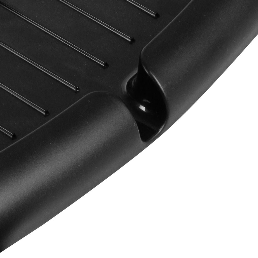 Extendable black dish rack with space for plates and glasses