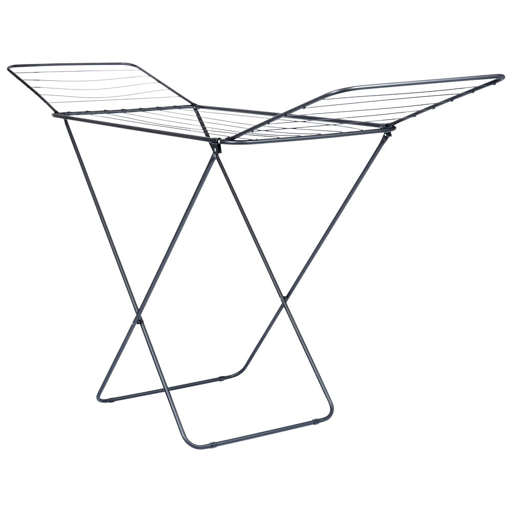 Extendable black metal indoor/outdoor drying rack