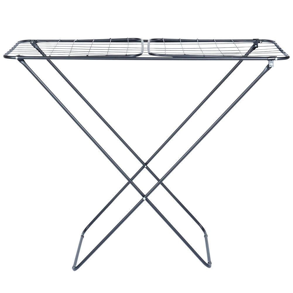 Extendable black metal indoor/outdoor drying rack