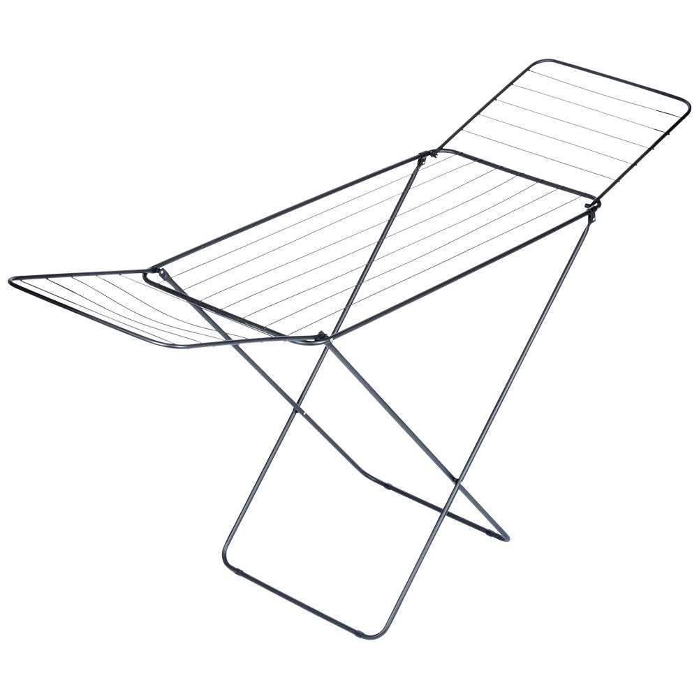 Extendable black metal indoor/outdoor drying rack