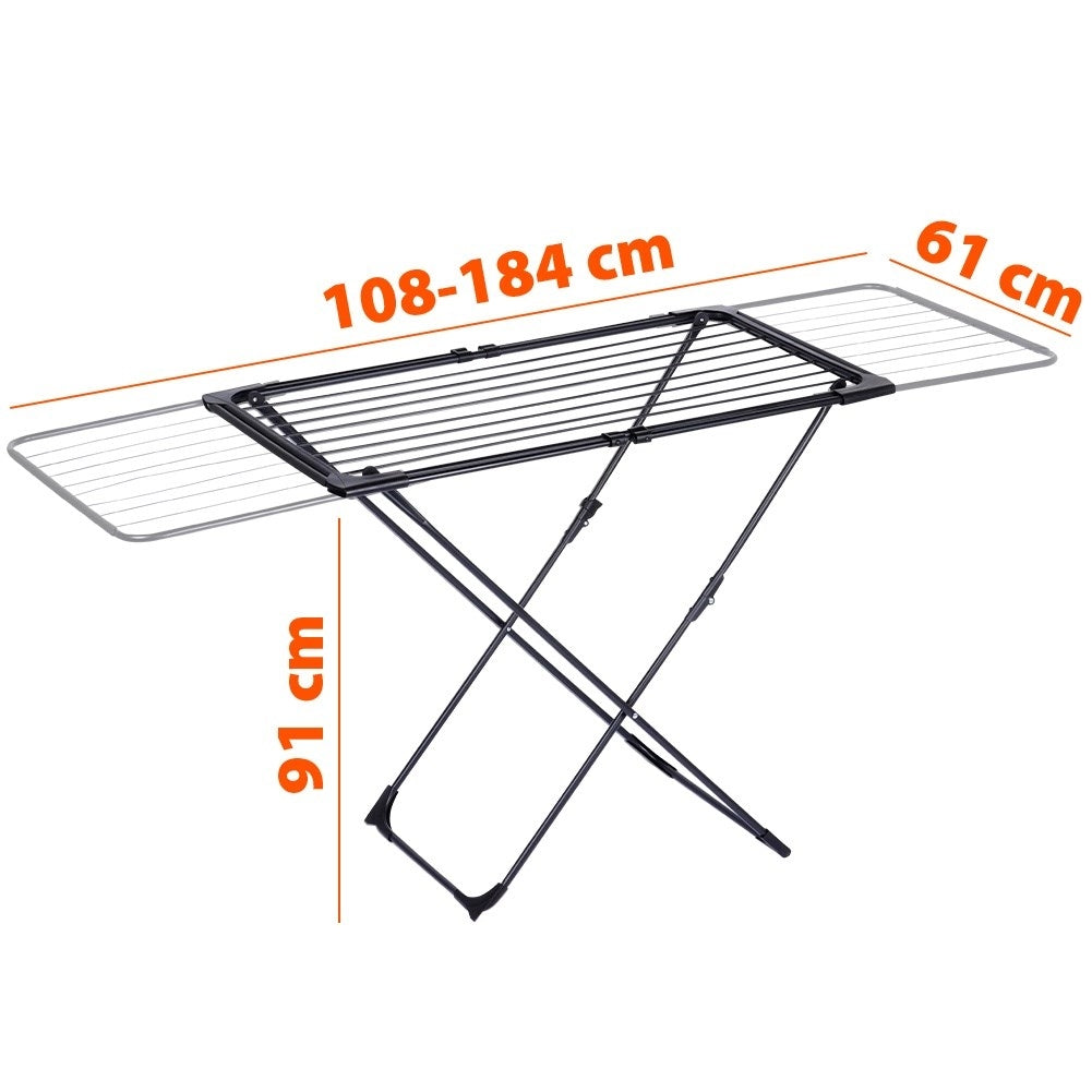 Extendable drying rack for indoor and outdoor use