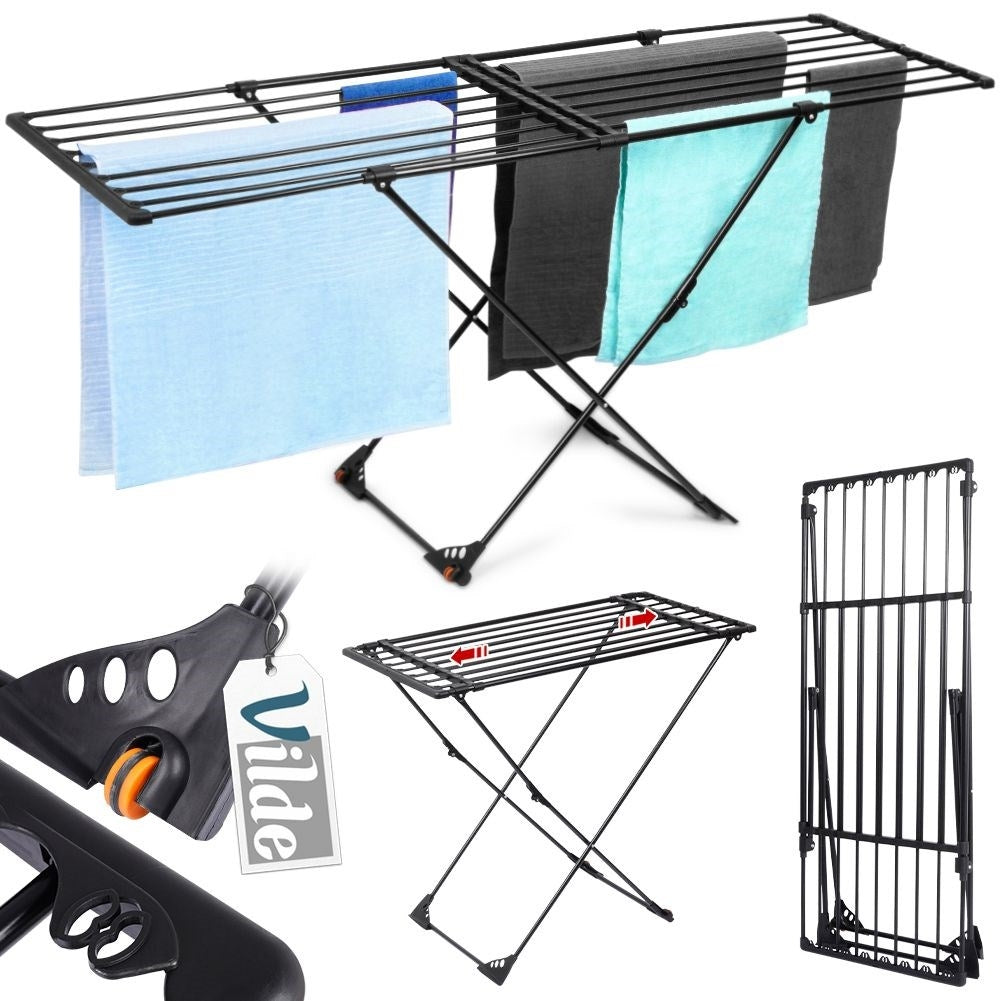 Extendable drying rack with adjustable drying surface 110-189 cm