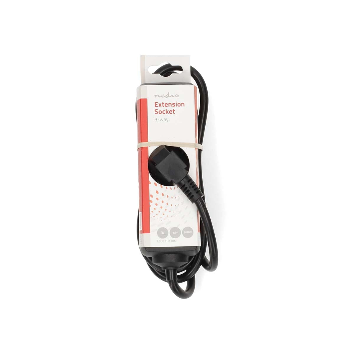 Extension Socket | Type F (CEE 7/7) | 3-Way | 1.50 m | 3680 W | 16 A | Kind of grounding: Side Contacts | 230 V AC 50/60 Hz | Socket angle: 45 ° | H05VV-F 3G1.5mm² | Black