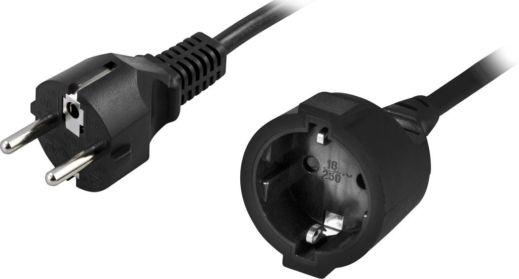Extension cable CEE 7/7 male to CEE 7/4(Schuko) female, 3m