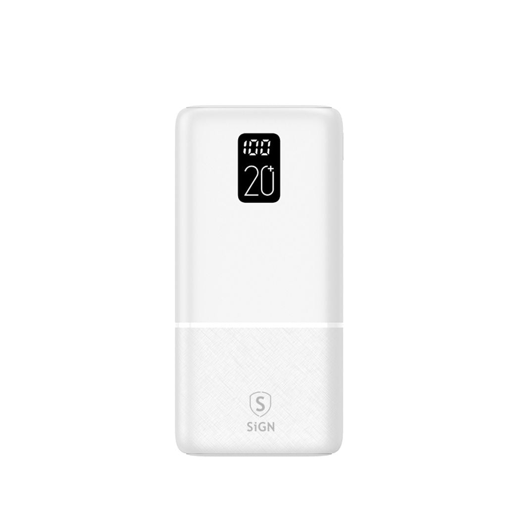 Extremely Powerful Q.C Powerbank 20000mAh, 2.1A - White