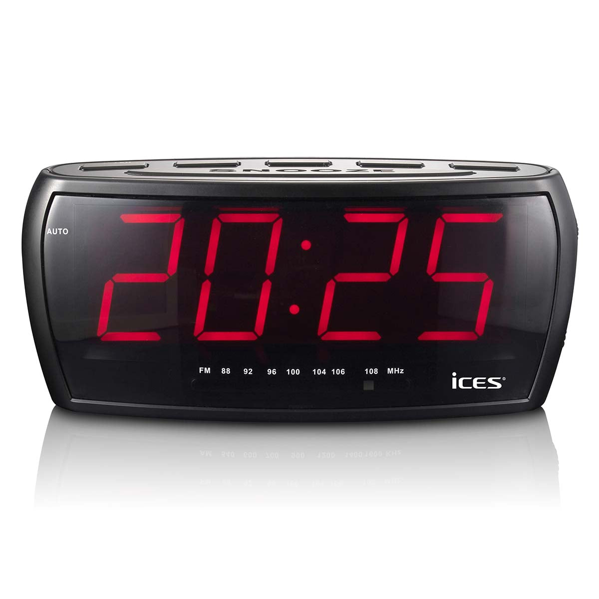 FM Clock Radio with Jumbo LED Display, Dual Alarm