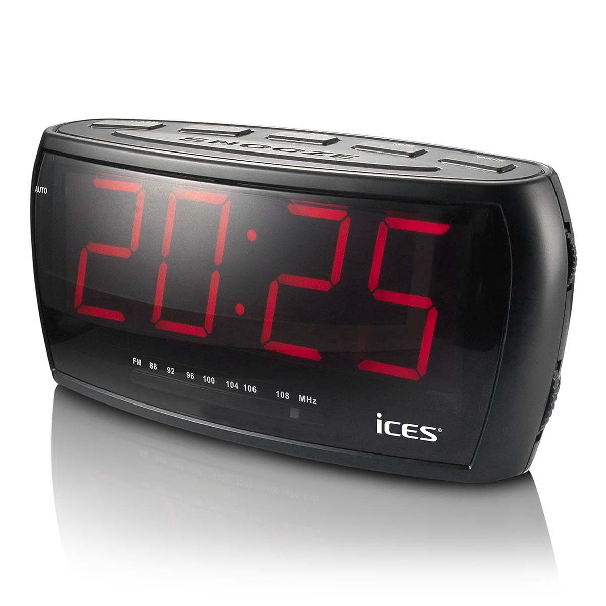 FM Clock Radio with Jumbo LED Display, Dual Alarm