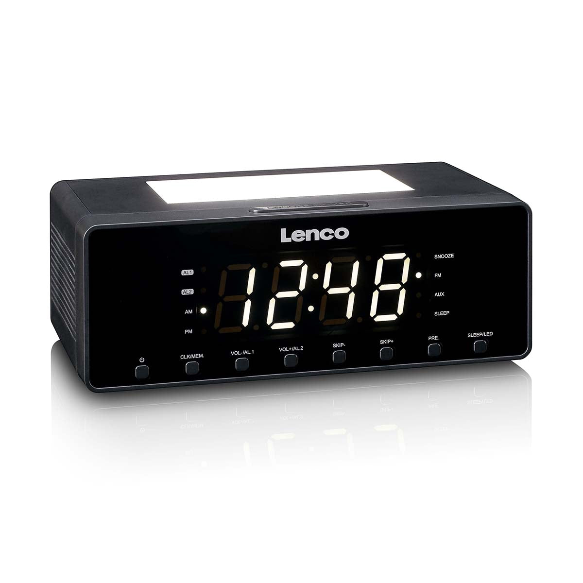 FM Clock Radio with LED Display and Night Light