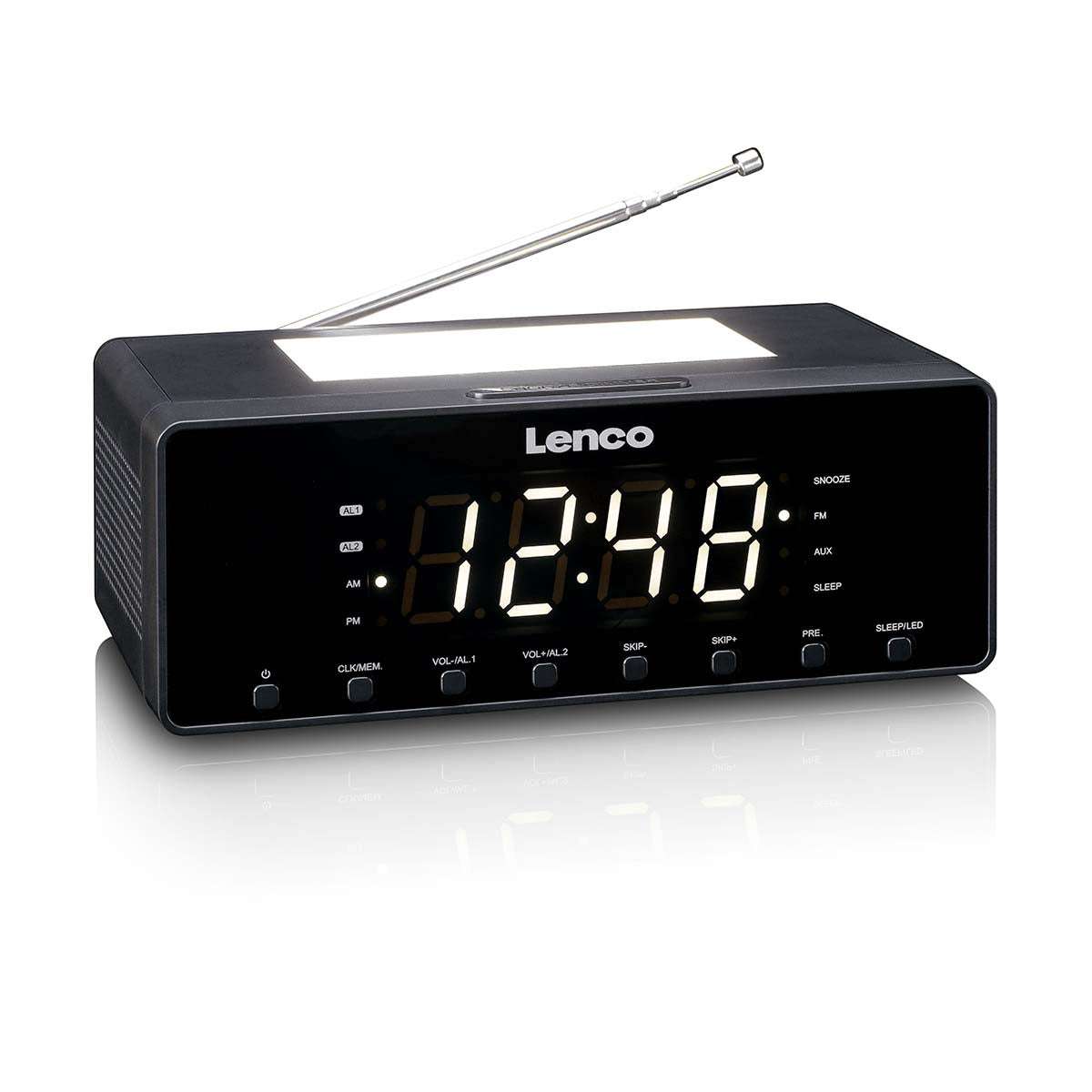FM Clock Radio with LED Display and Night Light