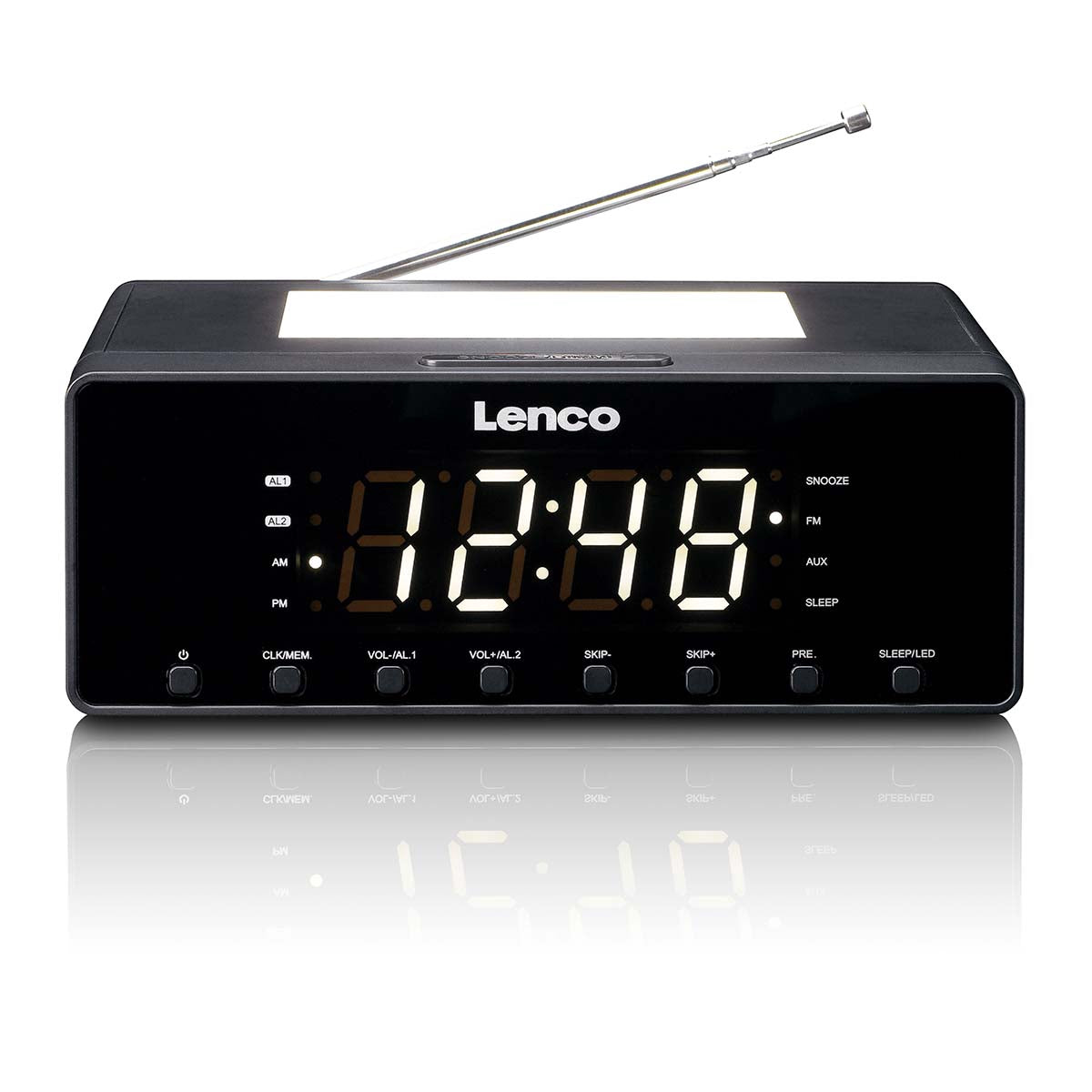 FM Clock Radio with LED Display and Night Light