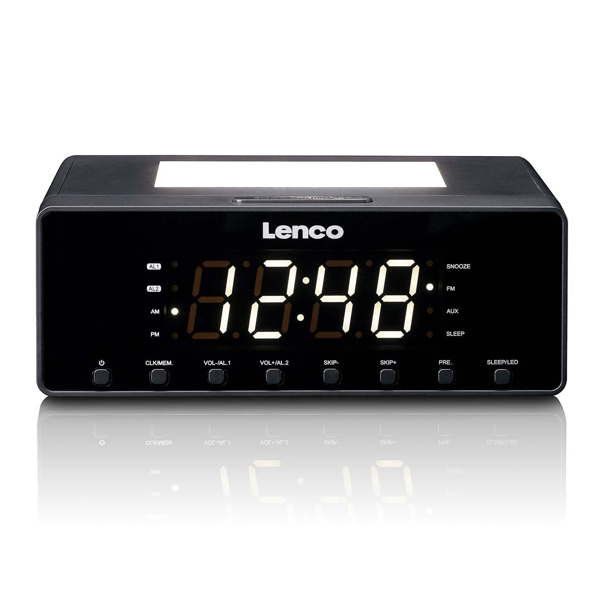 FM Clock Radio with LED Display and Night Light