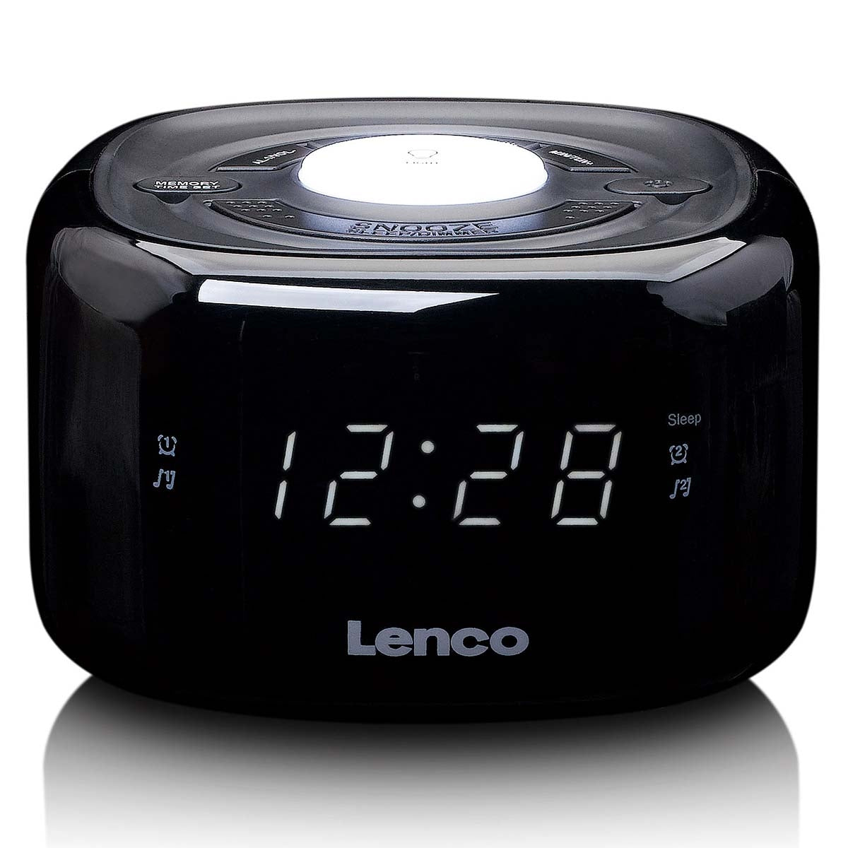 FM Clock Radio with Night Light Black