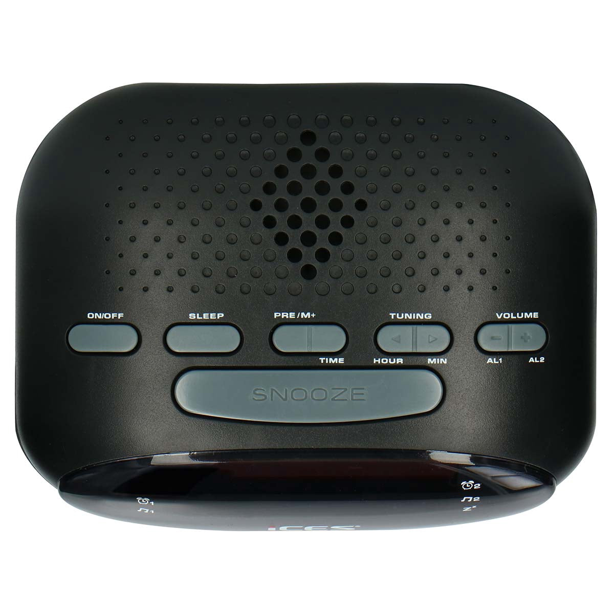 FM Clock Radio with Snooze and Dual Alarm, Black