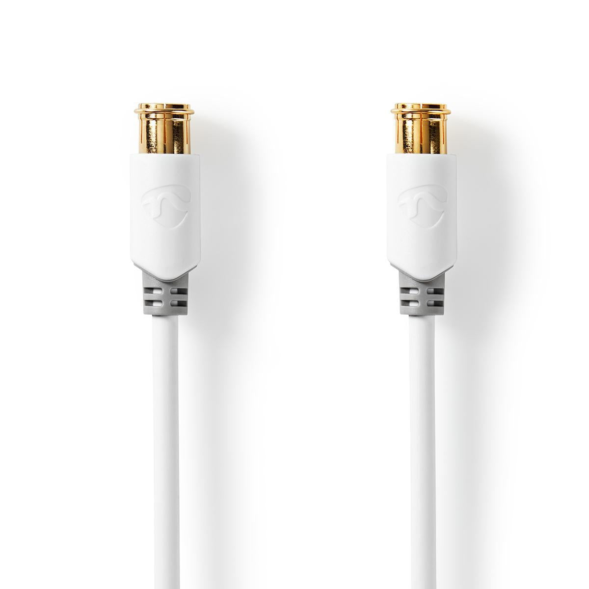 F Quick - F Quick Cables | F Male Quick | F Male Quick | Gold Plated | 75 Ohm | Double Shielded | 5.00 m | Round | PVC | White | Cardboard box with window