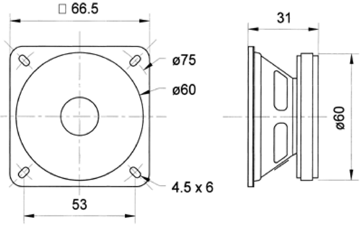 FRS 7 - 4 Ohm - 6.5 cm (2.5") full range speaker