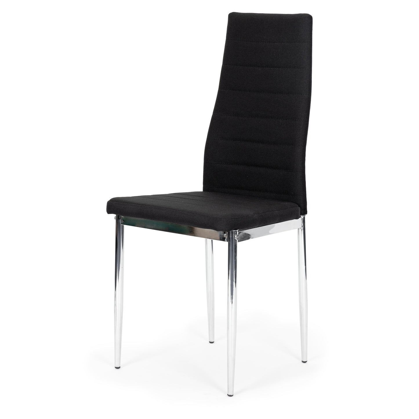 Fabric chairs with legs for living room and dining room, set of 4, black chrome, ModernHome