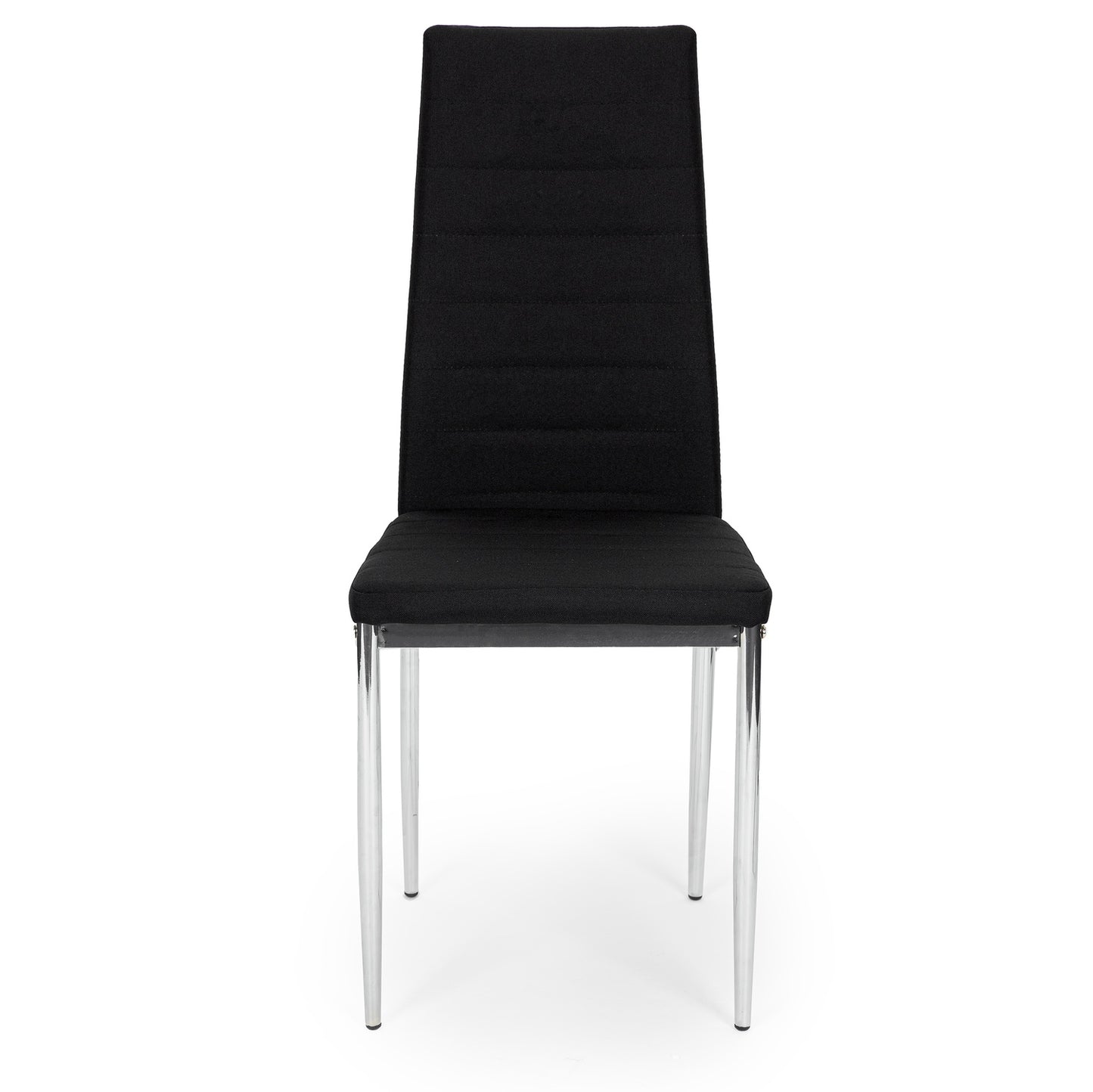 Fabric chairs with legs for living room and dining room, set of 4, black chrome, ModernHome