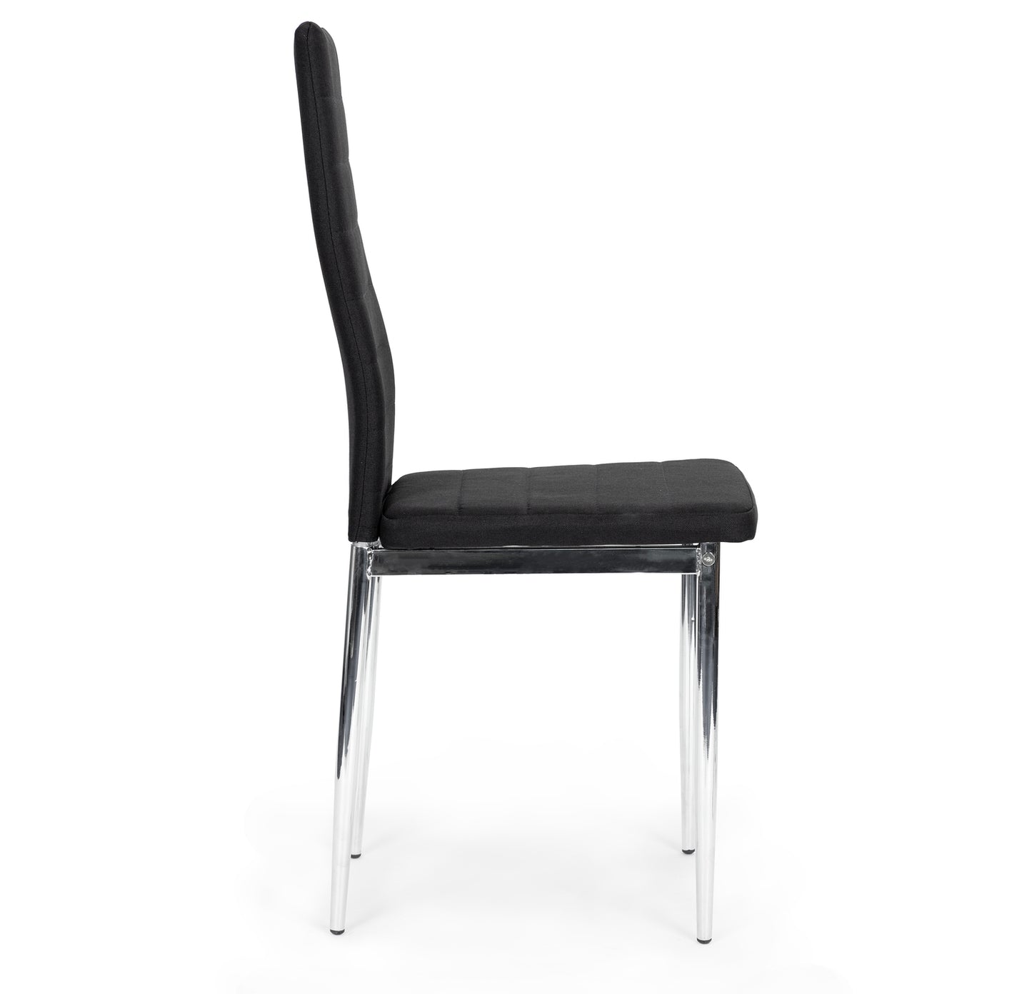 Fabric chairs with legs for living room and dining room, set of 4, black chrome, ModernHome
