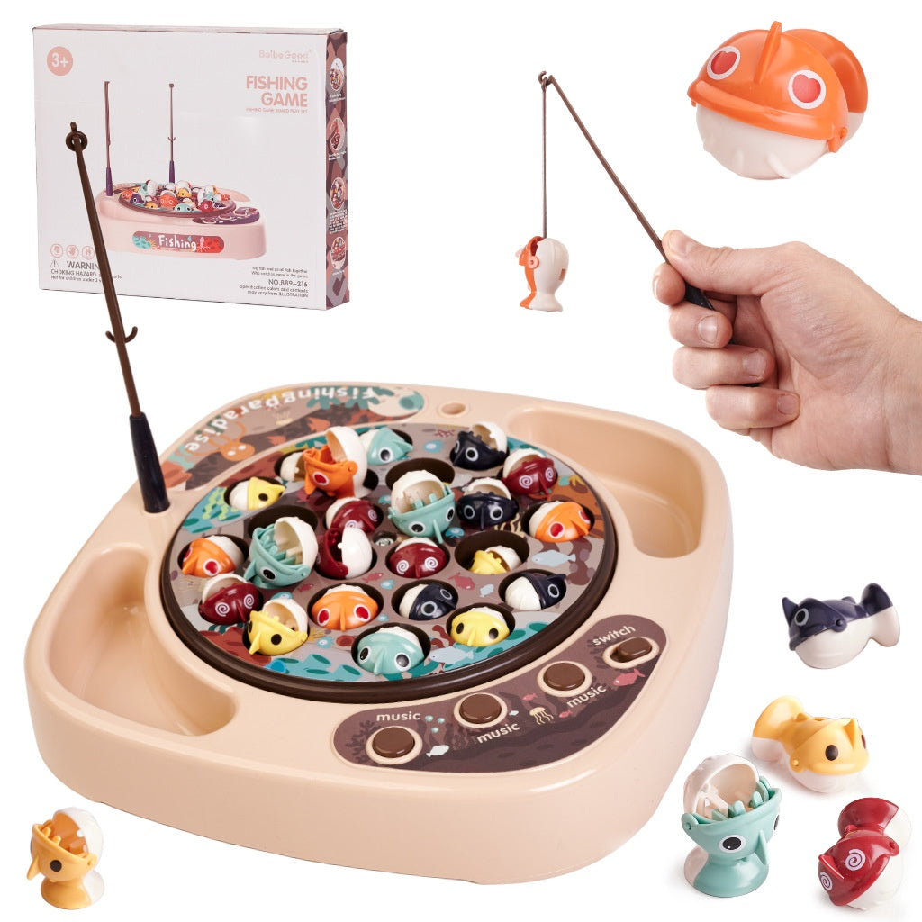 Family game fish fishing + accessories beige 27el.