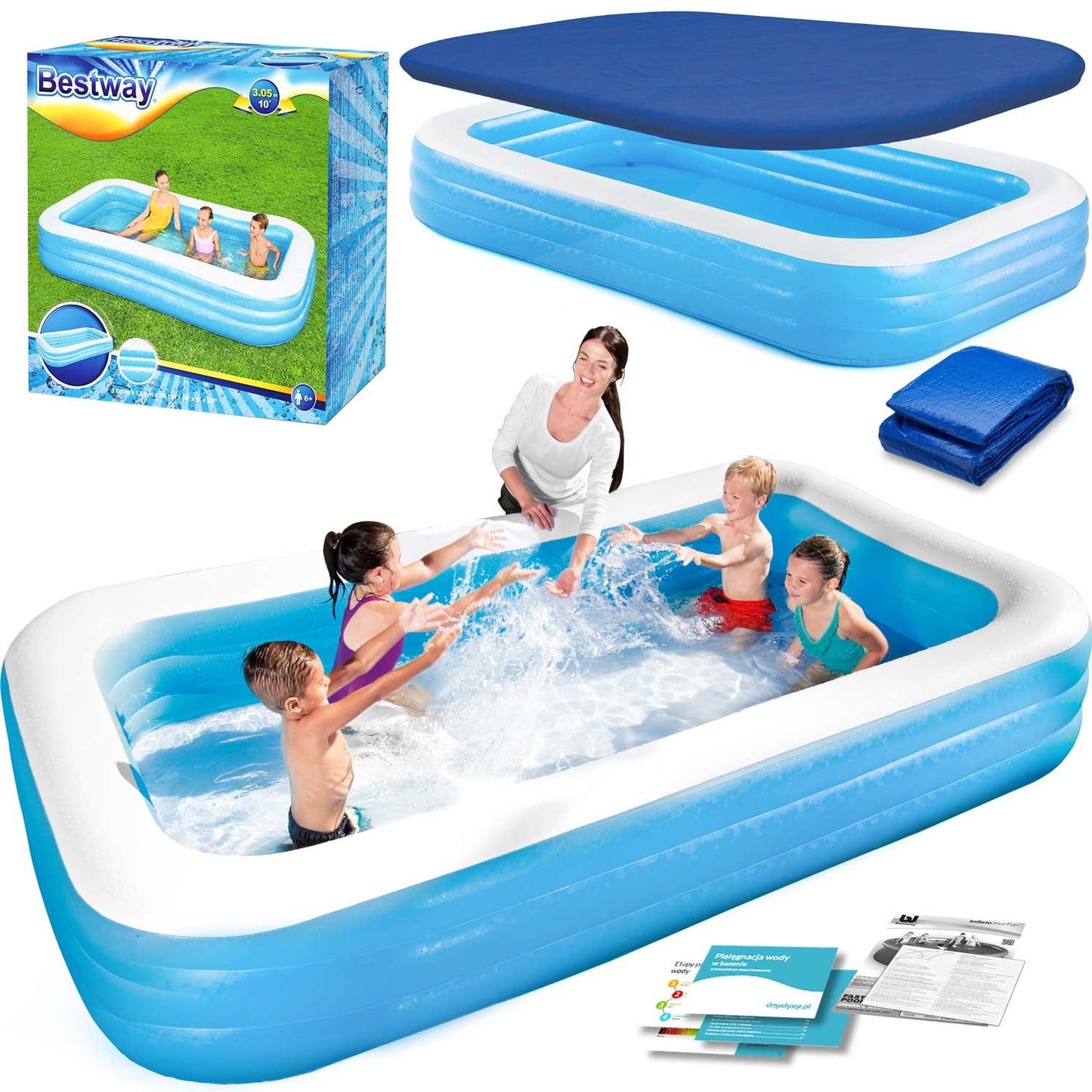 Family inflatable pool 305 x 183 x 56 cm 3in1 Bestway 54009